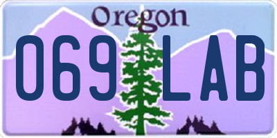 OR license plate 069LAB