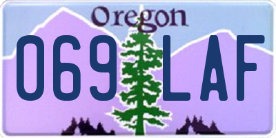 OR license plate 069LAF