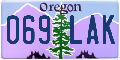 OR license plate 069LAK