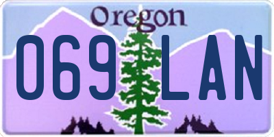 OR license plate 069LAN