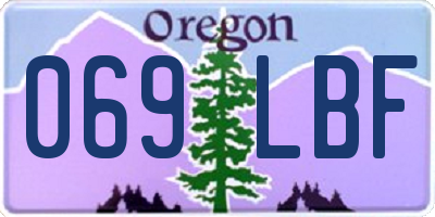 OR license plate 069LBF