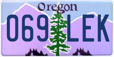 OR license plate 069LEK