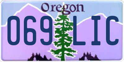 OR license plate 069LIC