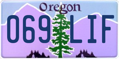 OR license plate 069LIF