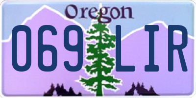 OR license plate 069LIR