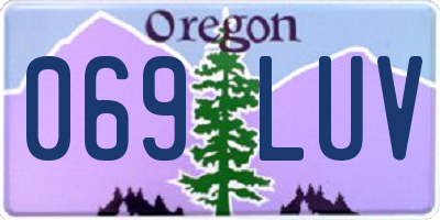 OR license plate 069LUV