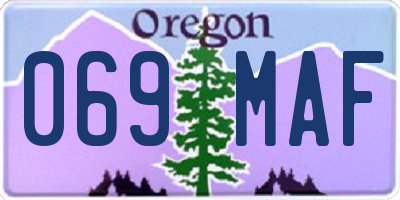 OR license plate 069MAF