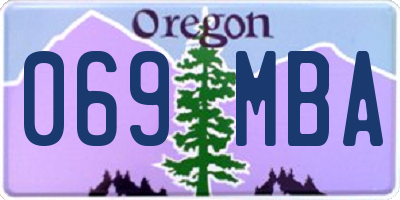 OR license plate 069MBA