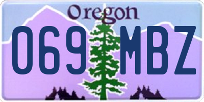 OR license plate 069MBZ