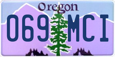 OR license plate 069MCI