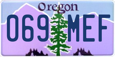 OR license plate 069MEF