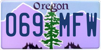 OR license plate 069MFW