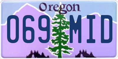 OR license plate 069MID
