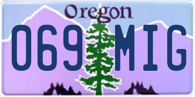 OR license plate 069MIG