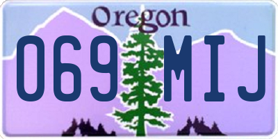 OR license plate 069MIJ