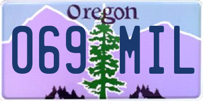 OR license plate 069MIL