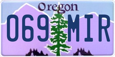 OR license plate 069MIR