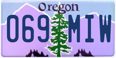 OR license plate 069MIW
