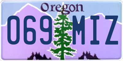 OR license plate 069MIZ