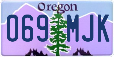 OR license plate 069MJK