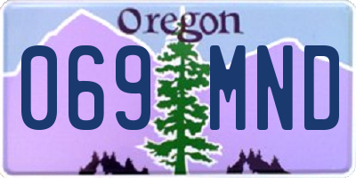 OR license plate 069MND