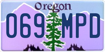 OR license plate 069MPD