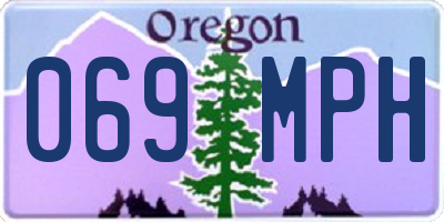 OR license plate 069MPH