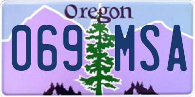 OR license plate 069MSA