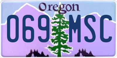 OR license plate 069MSC