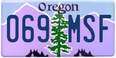 OR license plate 069MSF