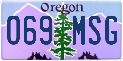 OR license plate 069MSG