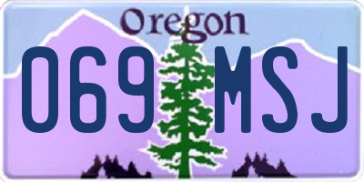 OR license plate 069MSJ