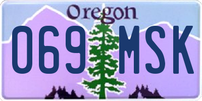 OR license plate 069MSK