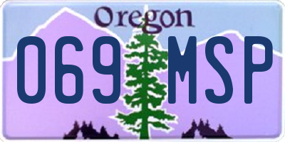 OR license plate 069MSP