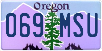 OR license plate 069MSU
