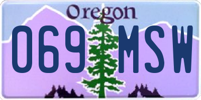 OR license plate 069MSW