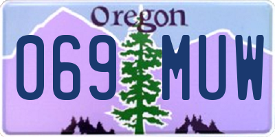 OR license plate 069MUW