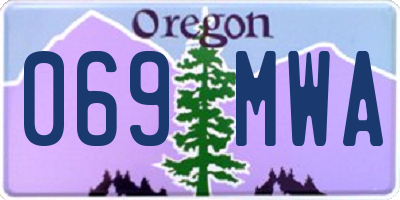 OR license plate 069MWA