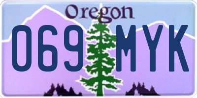 OR license plate 069MYK