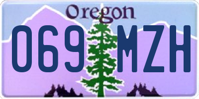 OR license plate 069MZH