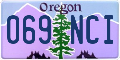 OR license plate 069NCI