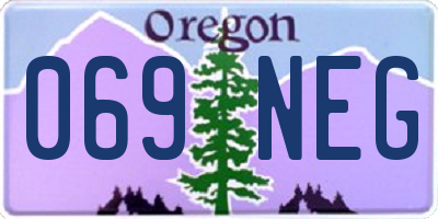 OR license plate 069NEG