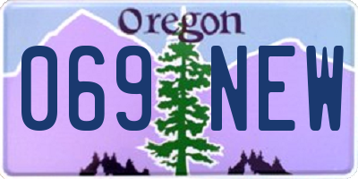 OR license plate 069NEW
