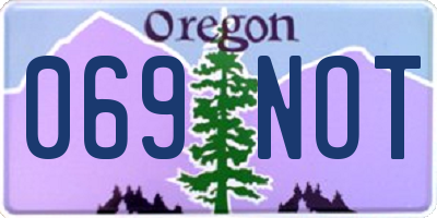 OR license plate 069NOT