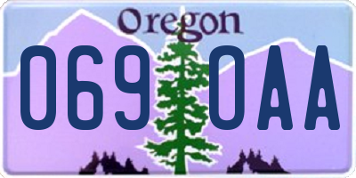 OR license plate 069OAA
