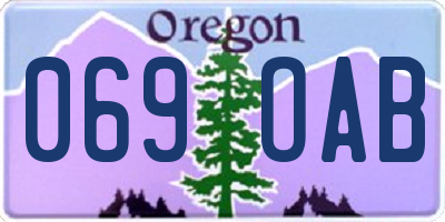 OR license plate 069OAB