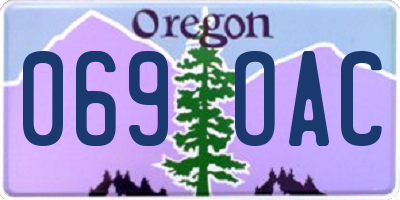 OR license plate 069OAC