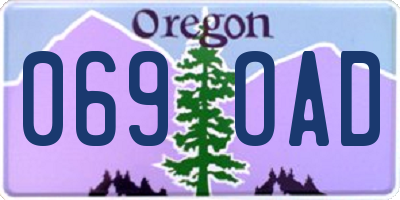 OR license plate 069OAD