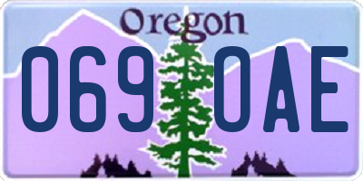 OR license plate 069OAE