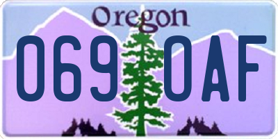OR license plate 069OAF